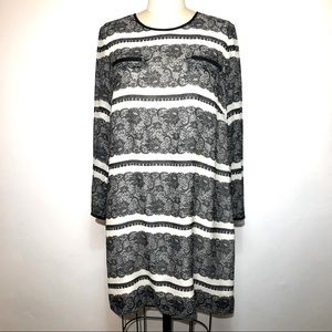 J.CREW Collection Jules Dress in Trompe L'oeil Lace shift - 100% Silk